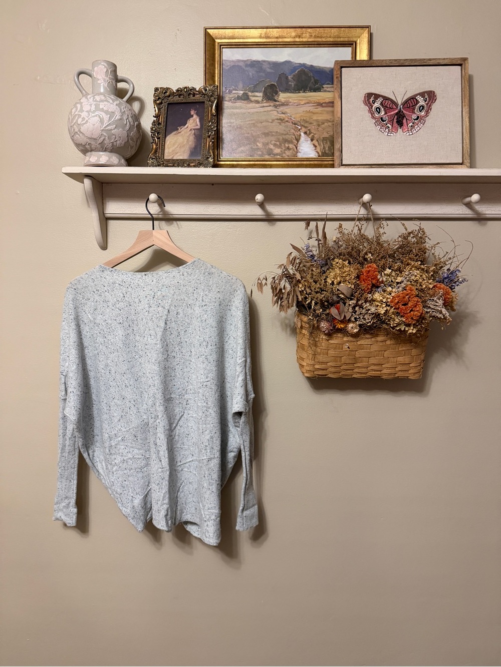 Free People Light grey  Speckled Crewneck Sweater